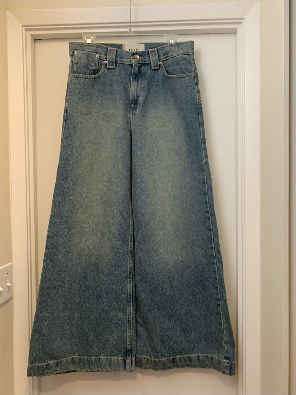 Wide Leg Blue Denim Jeans -